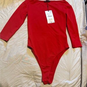 Zara Red Women's Bodysuit